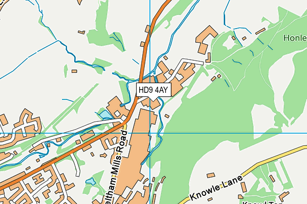 HD9 4AY map - OS VectorMap District (Ordnance Survey)