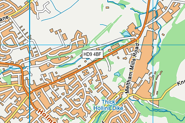 HD9 4BF map - OS VectorMap District (Ordnance Survey)