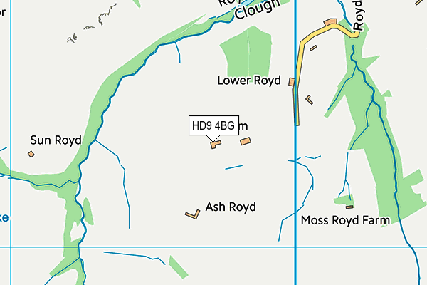 HD9 4BG map - OS VectorMap District (Ordnance Survey)