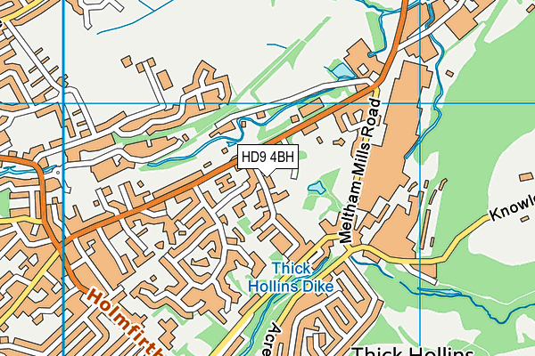 HD9 4BH map - OS VectorMap District (Ordnance Survey)
