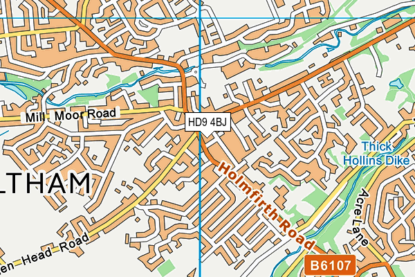 HD9 4BJ map - OS VectorMap District (Ordnance Survey)