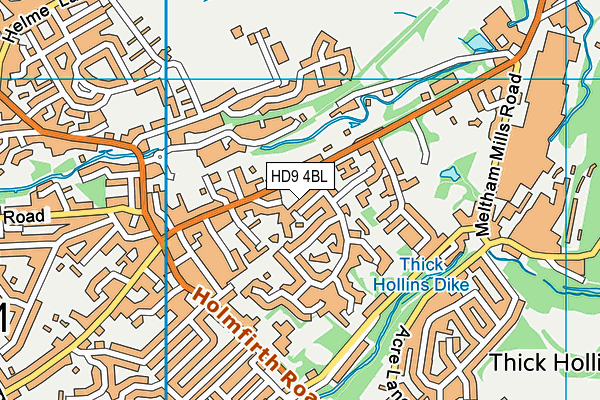 HD9 4BL map - OS VectorMap District (Ordnance Survey)