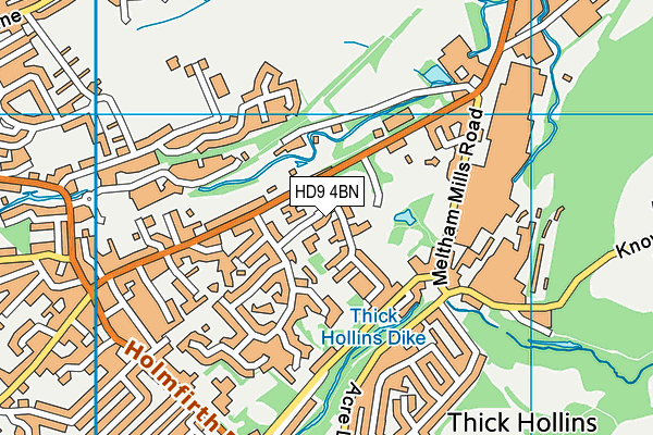 HD9 4BN map - OS VectorMap District (Ordnance Survey)