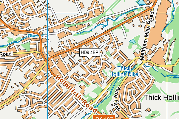 HD9 4BP map - OS VectorMap District (Ordnance Survey)