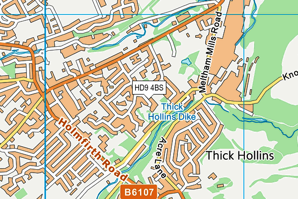 HD9 4BS map - OS VectorMap District (Ordnance Survey)
