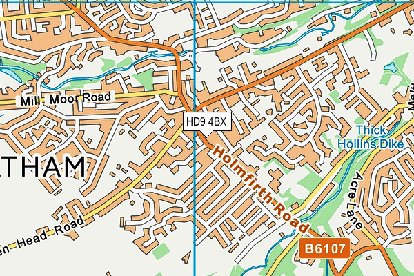 HD9 4BX map - OS VectorMap District (Ordnance Survey)