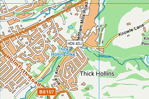 HD9 4DJ map - OS VectorMap District (Ordnance Survey)