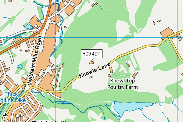 HD9 4DT map - OS VectorMap District (Ordnance Survey)