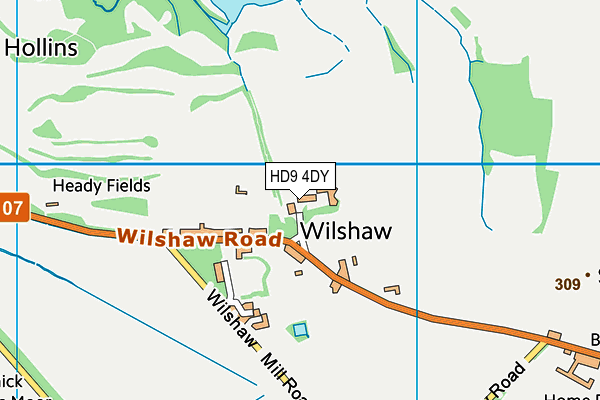 HD9 4DY map - OS VectorMap District (Ordnance Survey)