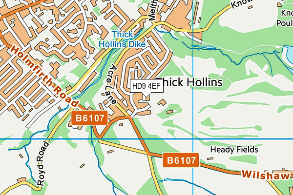 HD9 4EF map - OS VectorMap District (Ordnance Survey)