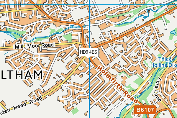 HD9 4ES map - OS VectorMap District (Ordnance Survey)