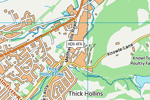 HD9 4FA map - OS VectorMap District (Ordnance Survey)