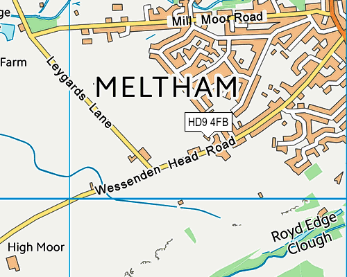 HD9 4FB map - OS VectorMap District (Ordnance Survey)