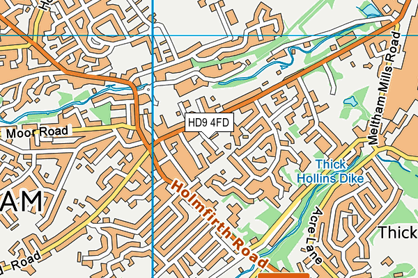 HD9 4FD map - OS VectorMap District (Ordnance Survey)
