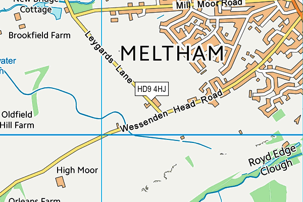 HD9 4HJ map - OS VectorMap District (Ordnance Survey)