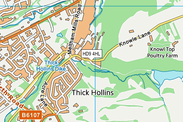 HD9 4HL map - OS VectorMap District (Ordnance Survey)