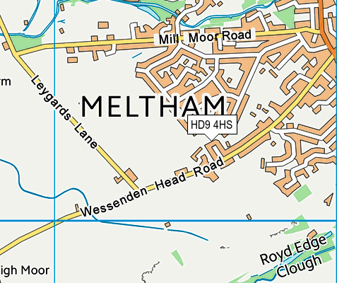 HD9 4HS map - OS VectorMap District (Ordnance Survey)