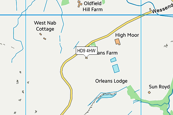 HD9 4HW map - OS VectorMap District (Ordnance Survey)