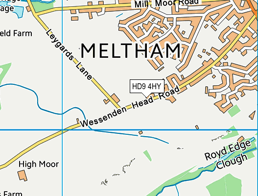 HD9 4HY map - OS VectorMap District (Ordnance Survey)