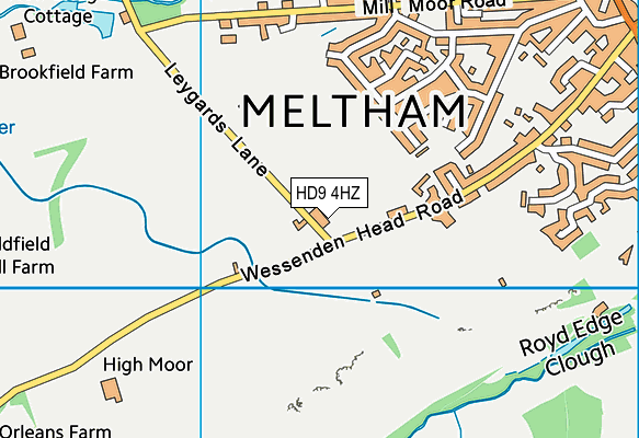 HD9 4HZ map - OS VectorMap District (Ordnance Survey)
