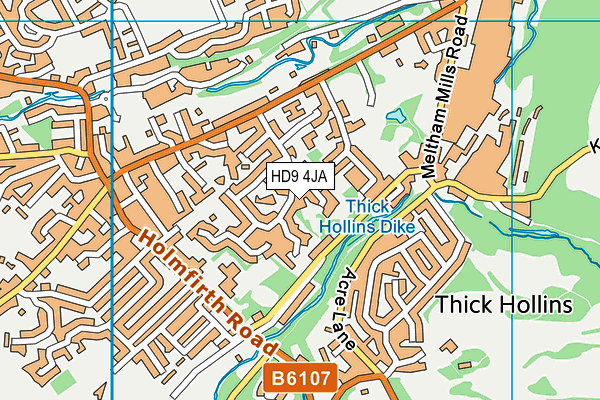 HD9 4JA map - OS VectorMap District (Ordnance Survey)