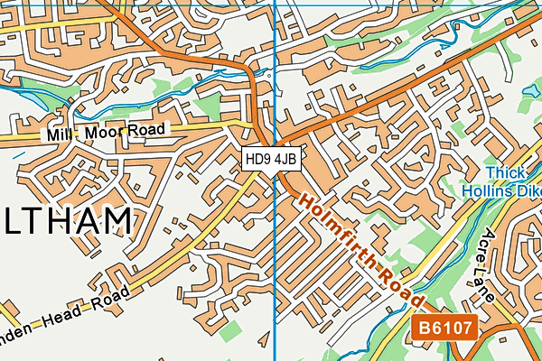 HD9 4JB map - OS VectorMap District (Ordnance Survey)