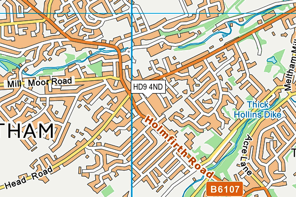 HD9 4ND map - OS VectorMap District (Ordnance Survey)
