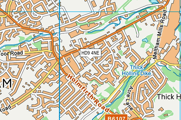 HD9 4NE map - OS VectorMap District (Ordnance Survey)