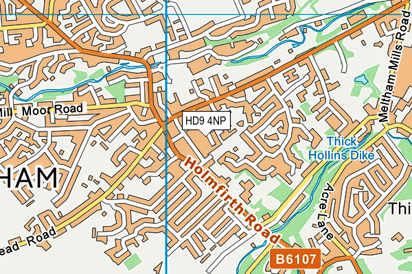 HD9 4NP map - OS VectorMap District (Ordnance Survey)