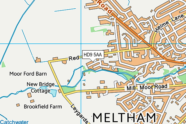 HD9 5AA map - OS VectorMap District (Ordnance Survey)