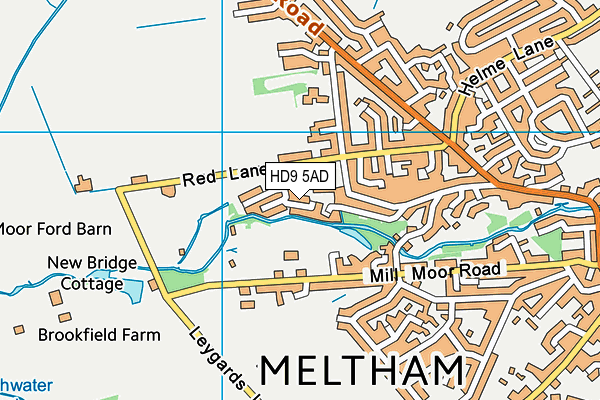 HD9 5AD map - OS VectorMap District (Ordnance Survey)