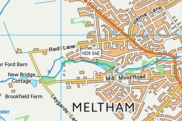 HD9 5AE map - OS VectorMap District (Ordnance Survey)