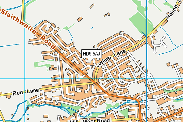 HD9 5AJ map - OS VectorMap District (Ordnance Survey)