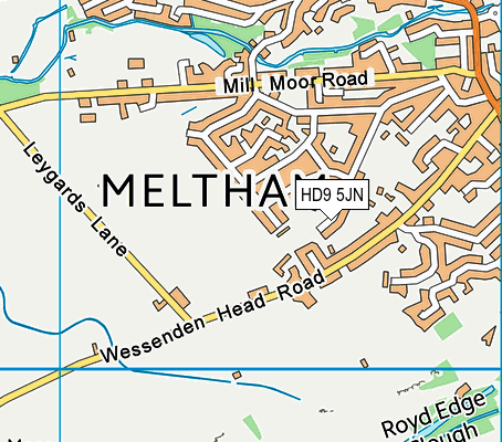 HD9 5JN map - OS VectorMap District (Ordnance Survey)