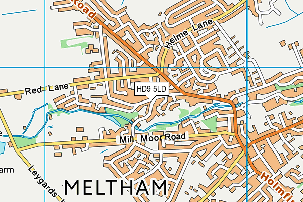 HD9 5LD map - OS VectorMap District (Ordnance Survey)