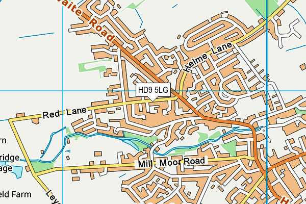 HD9 5LG map - OS VectorMap District (Ordnance Survey)