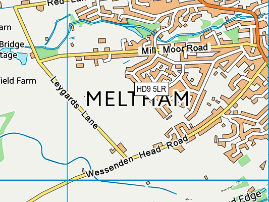 HD9 5LR map - OS VectorMap District (Ordnance Survey)
