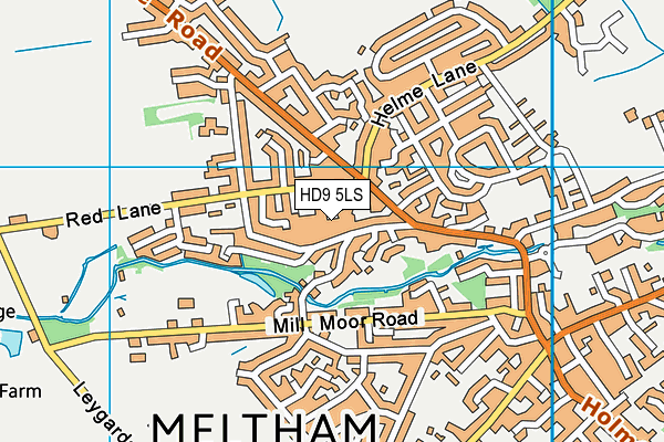 HD9 5LS map - OS VectorMap District (Ordnance Survey)