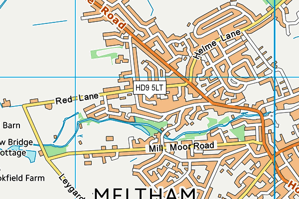HD9 5LT map - OS VectorMap District (Ordnance Survey)