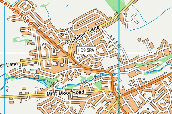 HD9 5PA map - OS VectorMap District (Ordnance Survey)