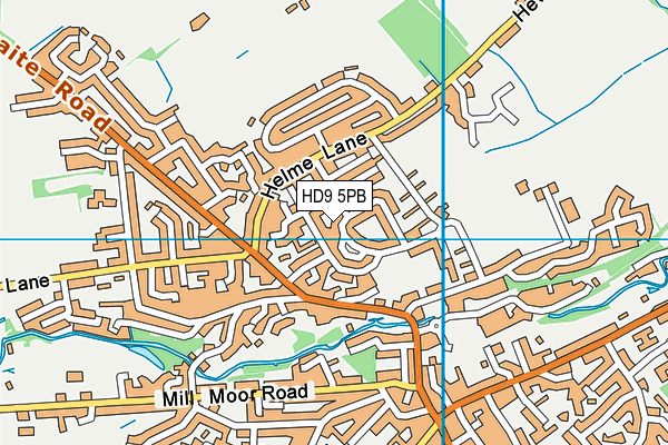 HD9 5PB map - OS VectorMap District (Ordnance Survey)