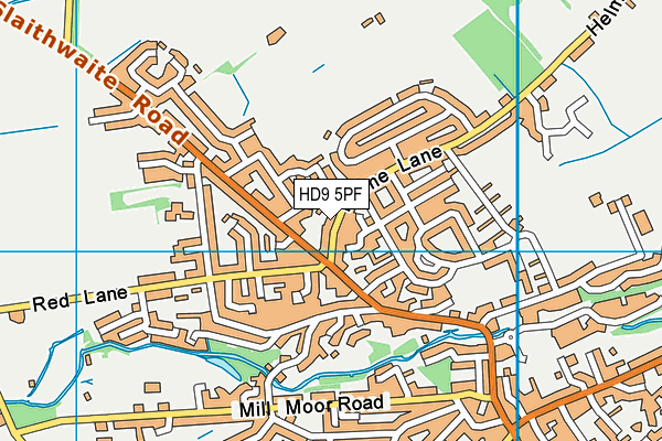 HD9 5PF map - OS VectorMap District (Ordnance Survey)