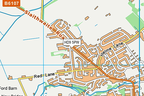 HD9 5PW map - OS VectorMap District (Ordnance Survey)