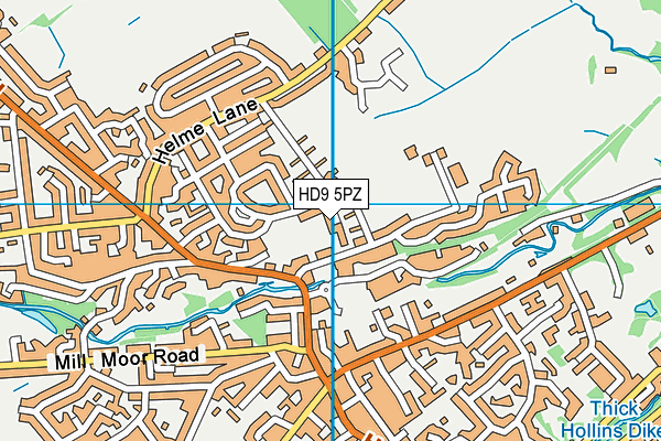 HD9 5PZ map - OS VectorMap District (Ordnance Survey)