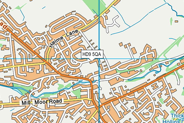 HD9 5QA map - OS VectorMap District (Ordnance Survey)