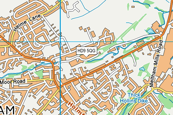 HD9 5QG map - OS VectorMap District (Ordnance Survey)