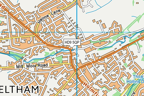 HD9 5QP map - OS VectorMap District (Ordnance Survey)