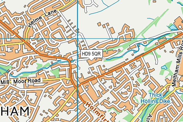 HD9 5QR map - OS VectorMap District (Ordnance Survey)