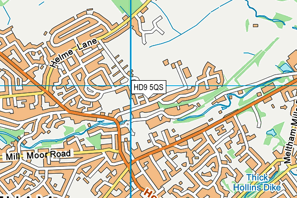 HD9 5QS map - OS VectorMap District (Ordnance Survey)