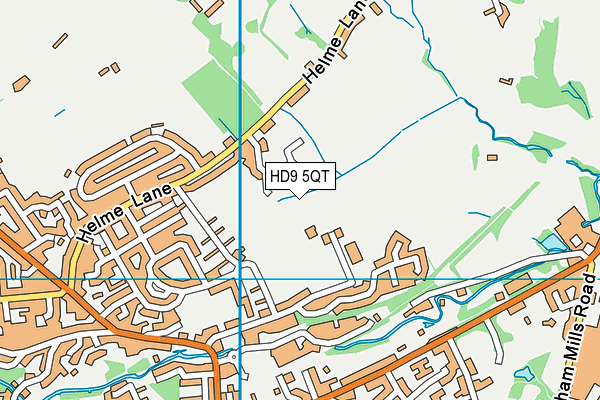 HD9 5QT map - OS VectorMap District (Ordnance Survey)